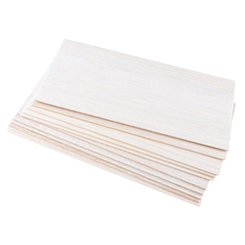 Preisvergleich Produktbild FLAMEER 10er pack Quadratische Holzplatten Holzplatte Für DIY Flugzeug Modell - 10er 200mm×100mmx1.5mm