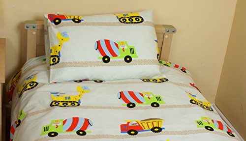 Construction Digger Cot Bed/Junior Duvet Set