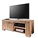 Produktbild TV Lowboard Fernsehschrank Unterschrank Granby 130 cm, Massivholz Holz Eiche massiv Balkeneiche Natural, Breite 130 cm, Tiefe 48 cm, Höhe 50 cm