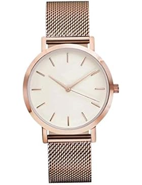 Frauen Uhren, SHOBDW Art- und Weisefrauen-Kristall-Edelstahl-Analogquarz-Armbanduhr-Armband (Rose Gold)