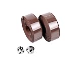 Simple Comfortable MTB Bike Cycling Bike Cork Handlebar Tape Wrap Bicycle Bar Tape with 2 Bar Plug - Brown