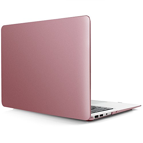 iDOO MacBook Schutzhülle / Hard Case Cover Laptop Hülle [Für MacBook Air 13 Zoll: A1369/A1466] - matt, Rosa Gold