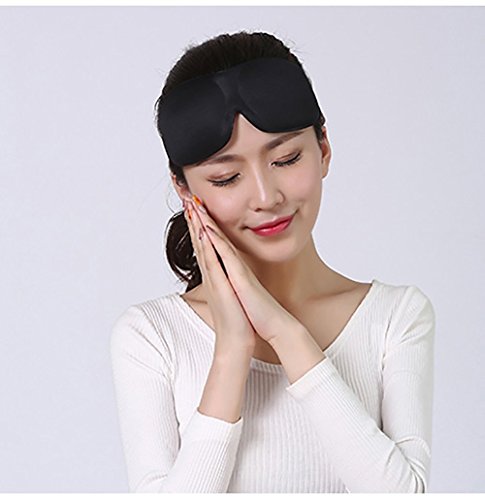 3D Schlafmaske, konturierte & angenehme leichte Augenmaske, tiefe Ruhe Konturierte Schlaf Augenmaske Cover Eyeshade, schwarz - 8
