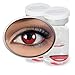 Produktbild Fun Linsen, 12 Monate haltbar, verschiedene Motive im praktischen Aufbewahrungsbehälter, ohne Stärke, Halloween, Motivlinsen, Crazy Fun Linsen, bunte Farb-Kontaktlinsen,Scherzartikel (Red Eye)