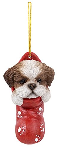 Hanging Christmas Stocking Pet Pals Vivid Arts- Palmas Colgantes de Navidad para Mascotas, Shih Tzu