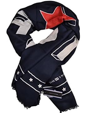 Tommy Hilfiger Damen Halstuch Logo Story Square, Blau (Tommy Navy 413), One Size (Herstellergröße: OS)