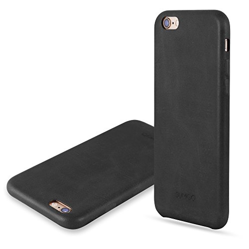 SUMGO® Apple iPhone 6, 6s Hülle echt Leder Schutzhülle Hard Cover Back Case Tasche – in Schwarz - 4