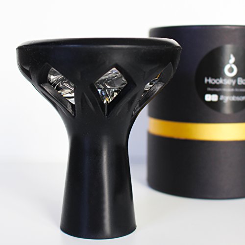 Hooksey Bowl Premium Shisha Kopf – hochwertige Verarbeitung aus Silikon und Glas (Schwarz) - 8