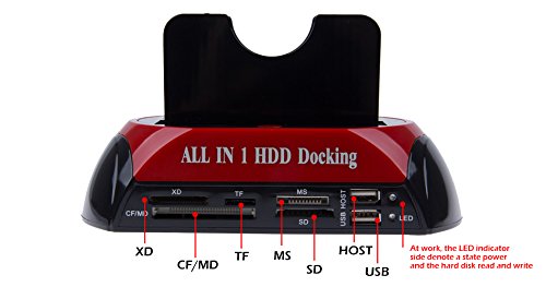LemonBest® All in one 2.5″ 3.5″ SATA/IDE HDD 2-Dock Docking Station e-SATA Hub - 6