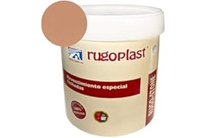 Rugoplast - Pintura revestimiento especial fachadas Rugo Stone Colores ideal para dar un toque de color a las paredes exteriores de tu casa, Melocotón