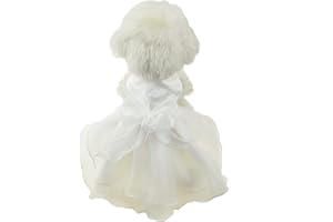 FLAdorepet Weißes Hundekleid Tutu Prinzessin Rock mit Schleife Hund Luxus formelle Party Geburtstag Hochzeit Kleid Braut Kostüm für kleine mittelgroße Hunde (klein (2,3–2,7 kg), Weiß)