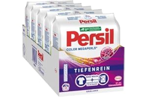 ‎PERSIL Persil Color Megaperls (5 x 16 Waschladungen), Colorwaschmittel mit Tiefenrein Technologie, Waschmittel für reine Wäsche & hygienische Frische für die Maschine, 20 °C bis 60 °C