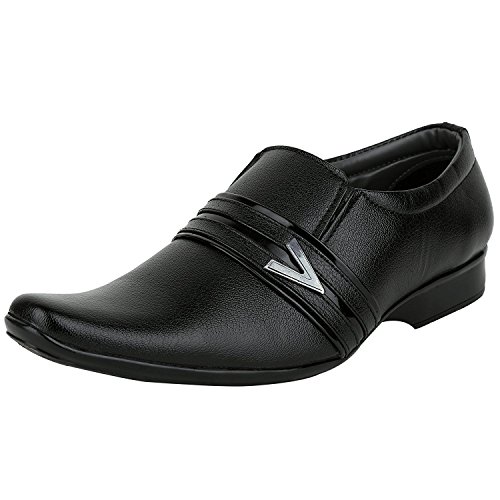 Anshul Fashion Mens Black Slip On Formal Shoes Fashion World