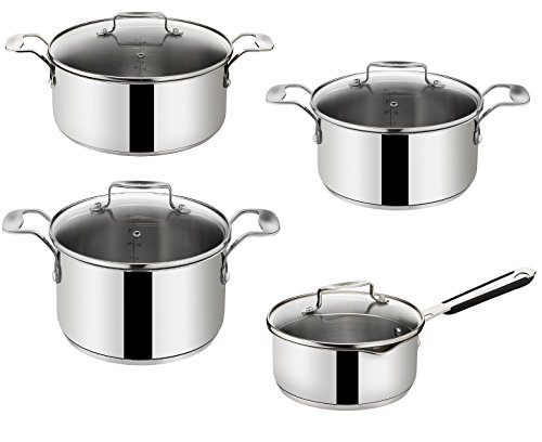 Tefal E85713 Jamie Oliver Topf- und Pfannenset 9-teilig, Töpfe, Pfannen, Stielkasserolle, Multi Bräter, Induktionsgeeignet, Edelstahl - 3