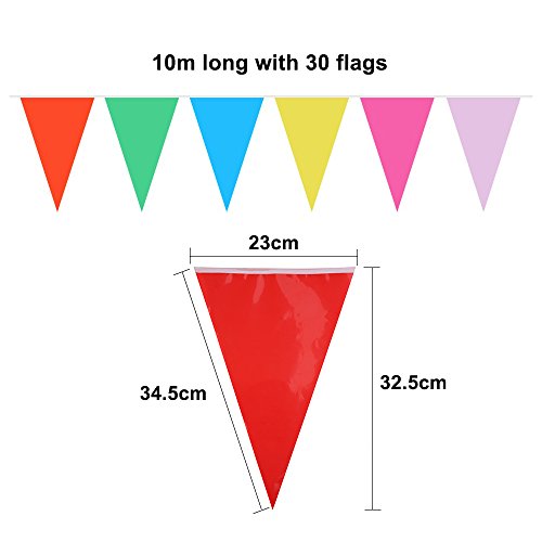 Multicolour PVC Bunting Banner(10m with 30 Flags), Opret Plastic Double Sided Bunting for Party Decoration reviews Multicolour PVC Bunting Banner(10m with 30 Flags), Opret Plastic Double Sided Bunting for Party Decoration