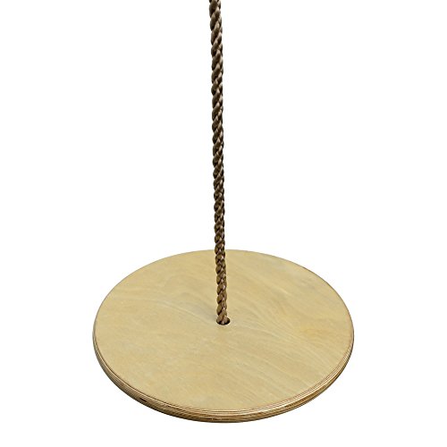 PELLOR Balançoire Disque en Bois Siège Suspendu Enfants Corde Agres Jeux Toboggan Portique Jardin Extérieur Intérieur