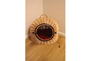 MARCUS WEIDENHANDEL Katzentransportkorb Katzenschlafplatz aus Weide mit Metallgitter und Kissen L XL XXL Transportkorb Transportbox für Hunde oder Katzen (XXL=60x50x52cm)