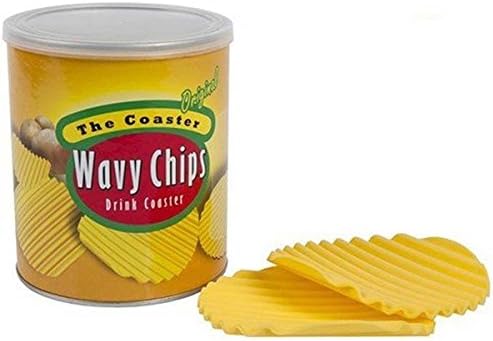 The Coaster Original Wavy Chips Crisps Silicone Yellow Drink Coasters