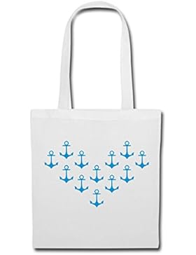 Anker Herz Form Meer Liebe Stoffbeutel von Spreadshirt®
