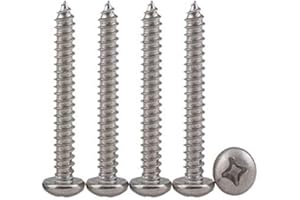 Drenky Viti Autofilettanti per Legno, M4 x 40 Viti Acciaio Inox 304 Vite Testa Tonda Bombato a Croce Phillips Filettatura Intera, 100 pezzi