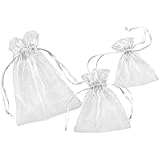 Weiße Organza-Säckchen, 13 x 10 cm, 12er-Pack