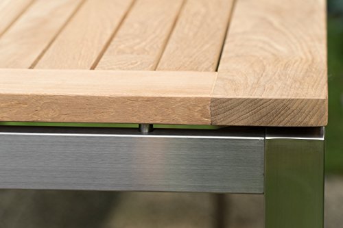 Nexus Edelstahl Tisch 90×90 cm Gartentisch Gartenmöbel Esstisch - 3