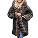 Produktbild Oliviavan Damen Jacke,Frauen Kunstpelz Winterjacke Parka Kapuzenmantel Fischschwanz Langen Ärmeln Mantel Heißer Plüsch Jacke Winter Sweatshirts Tarnung Stern Stil