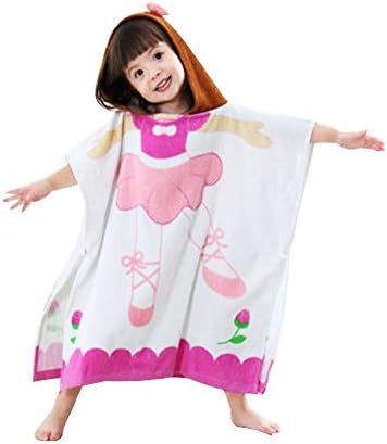 Sdtdia Toddler Hooded Bathrobes Baby Cotton ponchos Beach Towel All Seasons for Baby (Ballet Fairy)