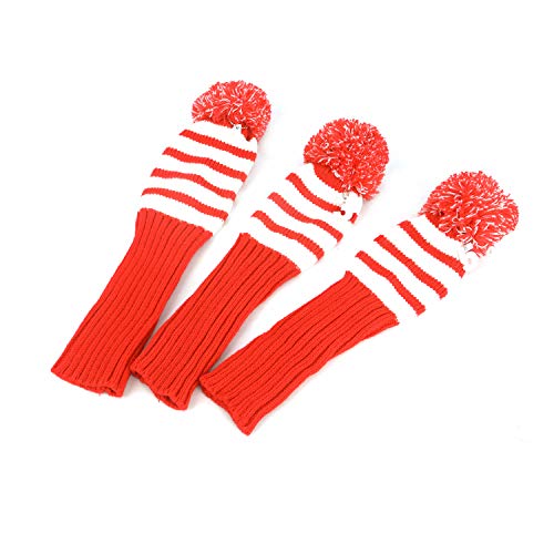 Tourbon Lot de 3 Housses de tête de Club de Golf en Tricot pour conducteur en Bois