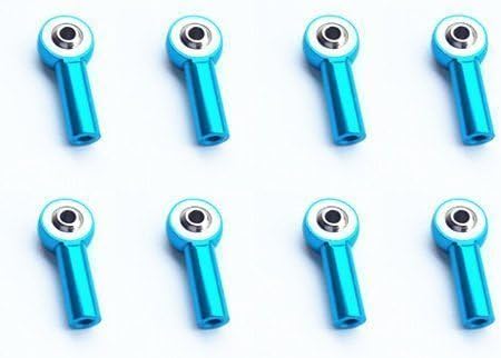 GDD2018 8pcs Aluminum M3 Link Rod End Ball Joint for 1/10 RC Car, Truck, Buggy Crawler Blue