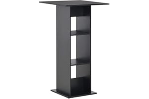 vidaXL Mesa de Bar Madera Negro 60x60x110 cm Mesita Mesilla Elevada Alta Mueble Mobiliario Auxiliar Comedor Pub Estanterías Consola