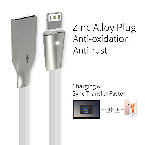 Lightning-Kabel, Aimus 6FT/1.8M PET verwicklungssicheres Kabel aus Zinklegierung 8 poliges Lightning-auf-USB-Kabel mit LED Licht Datensynchronisation & Schnellladekabel für iPhone 6/6 s/6 Plus/6 s Plus, iPhone 5/5 s/5 C/SE, iPad Mini 2 3 4 Air iPod und mehrere andere Geräte - 2