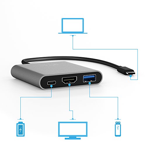 KabelDirekt USB Typ C Adapter – USB Typ C zu USB 3.0, 4K HDMI und USB Typ C Power Delivery (Aufladefunktion) – PRO Series - 4