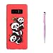 Produktbild Grandoin Galaxy Note 8 HandyHülle, 3D Carton Süßes Panda Motiv Weiche TPU Silikon Schutz Handy Hülle Handytasche HandyHülle Etui Schale Schutzhülle Case Cover für Samsung Galaxy Note 8 - rot