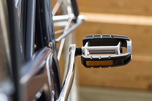 AARON City Fahrradpedale mit hochwertiger Lagerung, Trekking Pedale und elegante / klassische City-Bike Fahrrad, Silber / Schwarz - 8