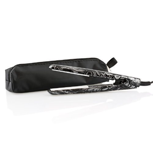 Mini Glätteisen Haarglätter auch für Locken im praktischen Reiseformat schwarz silber original Qualilux