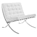 Produktbild Eleganter Designsessel Leder Sessel mit gekreuzten Beinen Top-Grain Echtleder (Weiß)