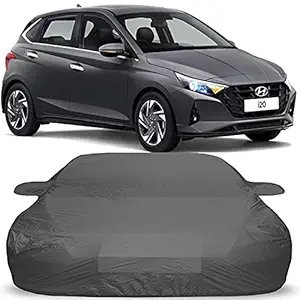 JS Products Quality 190T Imported Fabric Car Cover for Hyundai i20 2020-2021 All Variant with Ultra Surface Body Protection dust Proof and Waterproof Body Cover for i20 2020 (Grey)