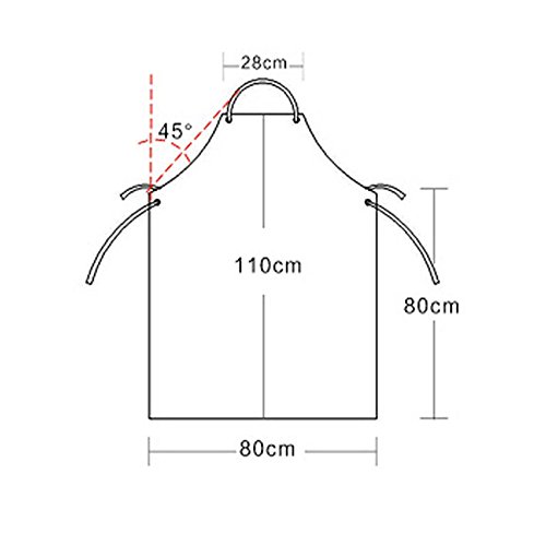 BinaryABC PVC-Schürze Wasserdicht Unisex Schwere für Metzger Küche(Schwarz) - 5