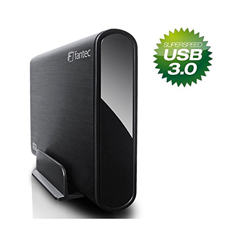 FANTEC DB-ALU3 Externes Festplattengehäuse (für den Einbau einer 8,89 cm (3,5 Zoll) SATA Festplatte, USB 3.0 Anschluss, bis zu 5 Gbit/s Datentransfer, gebürstetes Aluminium Gehäuse) schwarz - 4