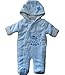 3-6 months - Baby Boys Cute Soft and Furry Blue Little Tiger Hooded Winter Pramsuit