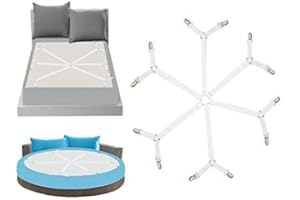 GOODTIMES Update Bed Sheet Clips, Adjustable Sheet Straps Suspenders Gripper Fastener, 6 Sides Triangle Heavy Duty Fuit for Round and Square Mattress Cribs and Shape, Keeping Your Sheets in Place
