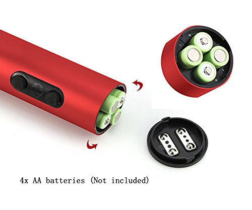 ANOLE Weinflaschenöffner Satz Elektronischer Öffner Korkenzieher mit Folienschneider, Ausgießer und Vakuumstopper Einfach öffnen für Wein Bier Champagner Geschenk Rot - 4