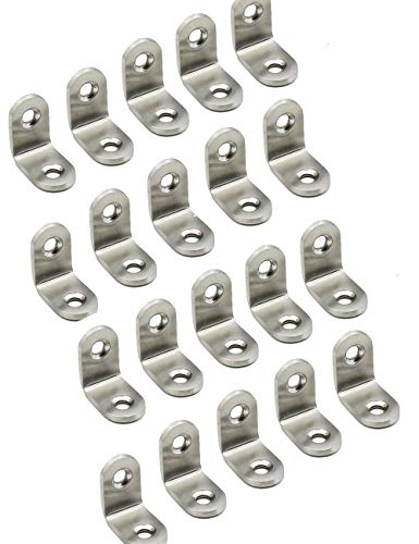 16 Staffe Angolari In Acciaio 50x50 Mm - Con 64 Viti, Per Mobili, Mensole E Progetti Legno - Foto 3