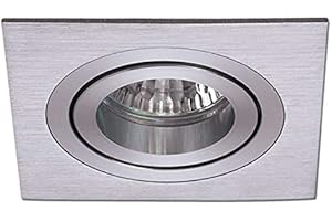 wonderlamp Clasic W-E0 Foco empotrable cuadrado GU10, Aluminio, 10 UNIDADES