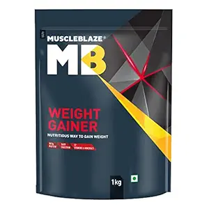 MuscleBlaze Weight Gainer with Added Digezyme (Chocolate, 1 kg / 2.2 lb, 10 Servings)