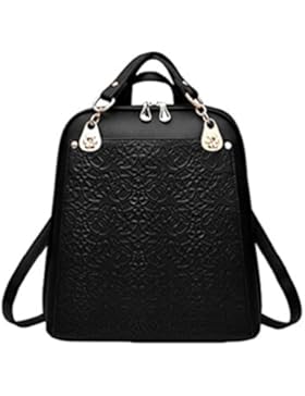YAANCUN Damen Vintage Casual PU-Leder Schultaschen Taschen Freizeit Rucksack