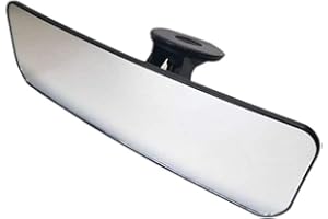 BININBOX Car Truck Universal Rear View Mirror Anti Glare Rearview Mirror Clip on Panoramic Car Interior Wide Angle Rear View Mirror (White Mirror/with Sucker)