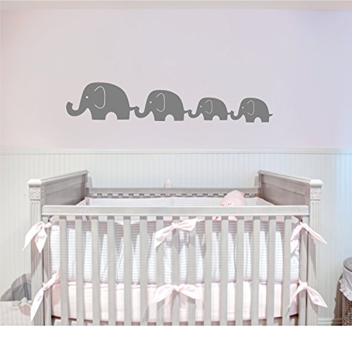 customwallsdesign Elefant Familie von 4 Aufkleber – Kinder Raum Aufkleber – Kinderzimmer Aufkleber