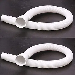 SIRAT Waste Pipe Flexible PVC White Hose Pipe for Bathroom Wash Basin Kitchen Sink Heavy Duty 1 1/4